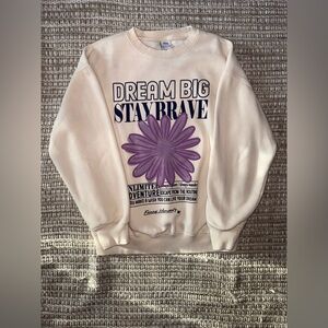 Dream Big Stay Brave Cream Sweater
